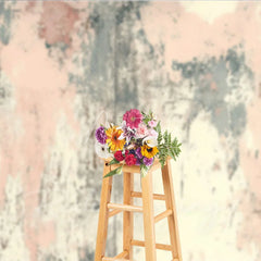 Aperturee - Aperturee Distressed Pink and Grey Retro Wall Backdrop Abstract Peeling Paint Photography Background