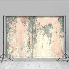 Aperturee - Aperturee Distressed Pink and Grey Retro Wall Backdrop Abstract Peeling Paint Photography Background