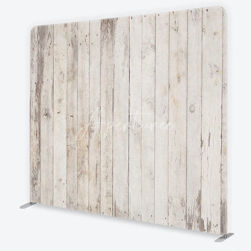 Aperturee - Aperturee Distressed Whitewashed Wood Plank Square Double-Sided Backdrop Rustic Farmhouse Style Photography Background