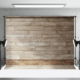 Aperturee - Aperturee Distressed Wood Planks and Rustic Brick Wall Photography Backdrop Vintage Wooden Floor for Studio Shoots