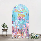 Aperturee - Aperturee Dive In A 5 Mermaid Birthday Glitter Arch Backdrop
