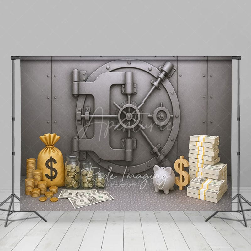 Aperturee - Aperturee Dollar Vault Rich Photography Cake Smash Backdrop