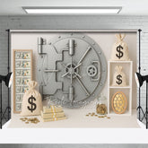 Aperturee - Aperturee Dollars Gold Coin Vault Birthday Cake Smash Backdrop