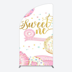 Aperturee - Aperturee Donuts Candyland Sweet One Birthday Half Moon Arch Backdrop