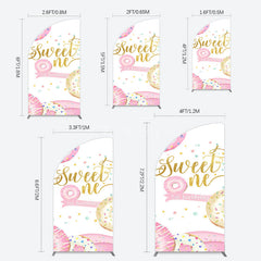 Aperturee - Aperturee Donuts Candyland Sweet One Birthday Half Moon Arch Backdrop