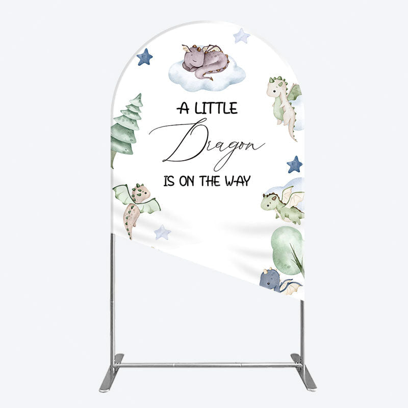 Aperturee - Aperturee Dragon On The Way Baby Shower Arch Backdrop