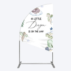 Aperturee - Aperturee Dragon On The Way Baby Shower Half Moon Arch Backdrop
