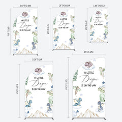 Aperturee - Aperturee Dragon On The Way Baby Shower Half Moon Arch Backdrop