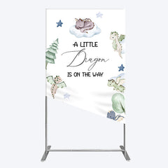 Aperturee - Aperturee Dragon On The Way Baby Shower Rectangle Backdrop