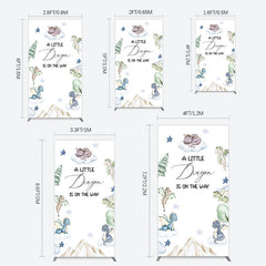 Aperturee - Aperturee Dragon On The Way Baby Shower Rectangle Backdrop