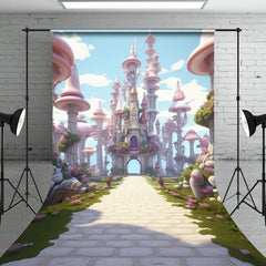 Aperturee - Aperturee Dreamlike Fairy Tale Castle Path Cake Smash Backdrop