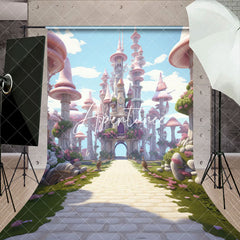 Aperturee - Aperturee Dreamlike Fairy Tale Castle Path Cake Smash Backdrop