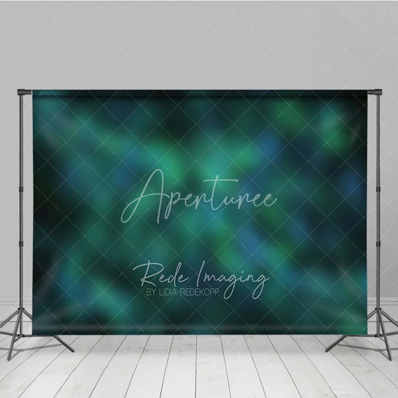Aperturee - Aperturee Dreamy Abstract Green and Blue Bokeh Photography Backdrop Ethereal Forest Theme for Photo Studio Portraits