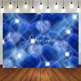 Aperturee - Aperturee Dreamy Blue Hearts and Sparkling Stars Y2K Birthday Backdrop Magical Romantic Celebration Party Decor
