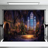 Aperturee - Aperturee Dreamy Christmas Tree Church Photography Backdrop
