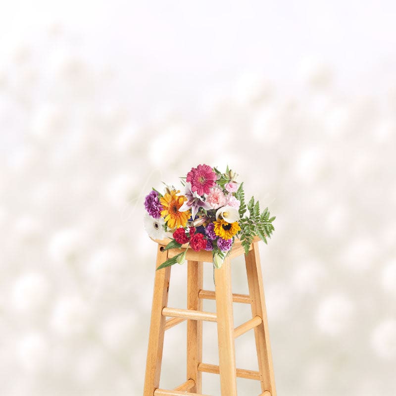Aperturee - Aperturee Dreamy Floral And White Bokeh Photography Backdrop