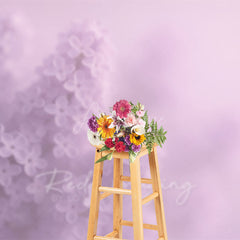 Aperturee - Aperturee Dreamy Floral Light Violet Lovely Photo Backdrop