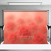 Aperturee - Aperturee Dreamy Floral Sweet Red Roses Photography Backdrop