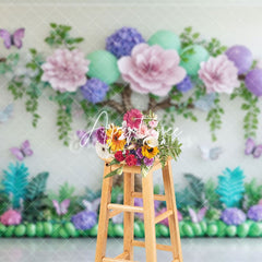 Aperturee - Aperturee Dreamy Floral Willow Nature Spring Photo Backdrop