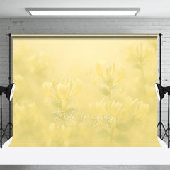 Aperturee - Aperturee Dreamy Floral Yellow Paintings Photography Backdrop