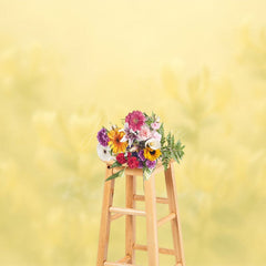 Aperturee - Aperturee Dreamy Floral Yellow Paintings Photography Backdrop