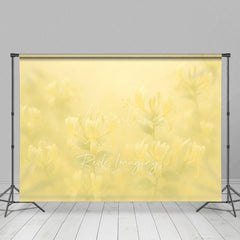 Aperturee - Aperturee Dreamy Floral Yellow Paintings Photography Backdrop
