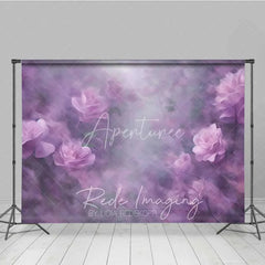 Aperturee - Aperturee Dreamy Lilac Rose Photography Backdrop Soft Purple Flowers Fine Art Background Romantic Wedding Photo Prop