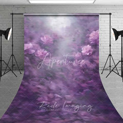 Aperturee - Aperturee Dreamy Lilac Rose Sweep Backdrop Soft Purple Flowers Photography Floor Mat Romantic Fine Art Decoration