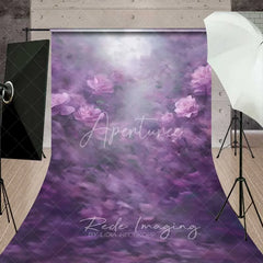 Aperturee - Aperturee Dreamy Lilac Rose Sweep Backdrop Soft Purple Flowers Photography Floor Mat Romantic Fine Art Decoration