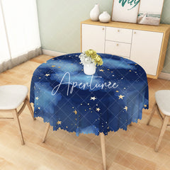 Aperturee - Aperturee Dreamy Night Sky Giant Moon Starry Rectangle Tablecloth