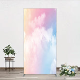 Aperturee - Aperturee Dreamy Pastel Gradient Cloud Rectangle Arch Backdrop Soft Sky Theme for Baby Shower and Birthday Party