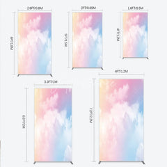 Aperturee - Aperturee Dreamy Pastel Gradient Cloud Rectangle Arch Backdrop Soft Sky Theme for Baby Shower and Birthday Party