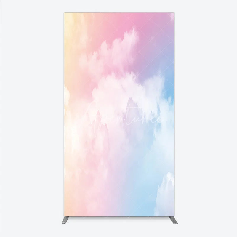 Aperturee - Aperturee Dreamy Pastel Gradient Cloud Rectangle Arch Backdrop Soft Sky Theme for Baby Shower and Birthday Party