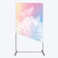 Aperturee - Aperturee Dreamy Pastel Gradient Cloud Rectangle Arch Backdrop Soft Sky Theme for Baby Shower and Birthday Party
