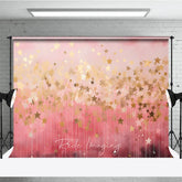 Aperturee - Aperturee Dreamy Pink and Gold Falling Stars Photography Backdrop Elegant Magical Celebration Party Decor for Girls