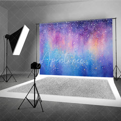 Aperturee - Aperturee Dreamy Purple Pink Blue Abstract Watercolor Photography Backdrop Colorful Splatter Art for Studio Portrait