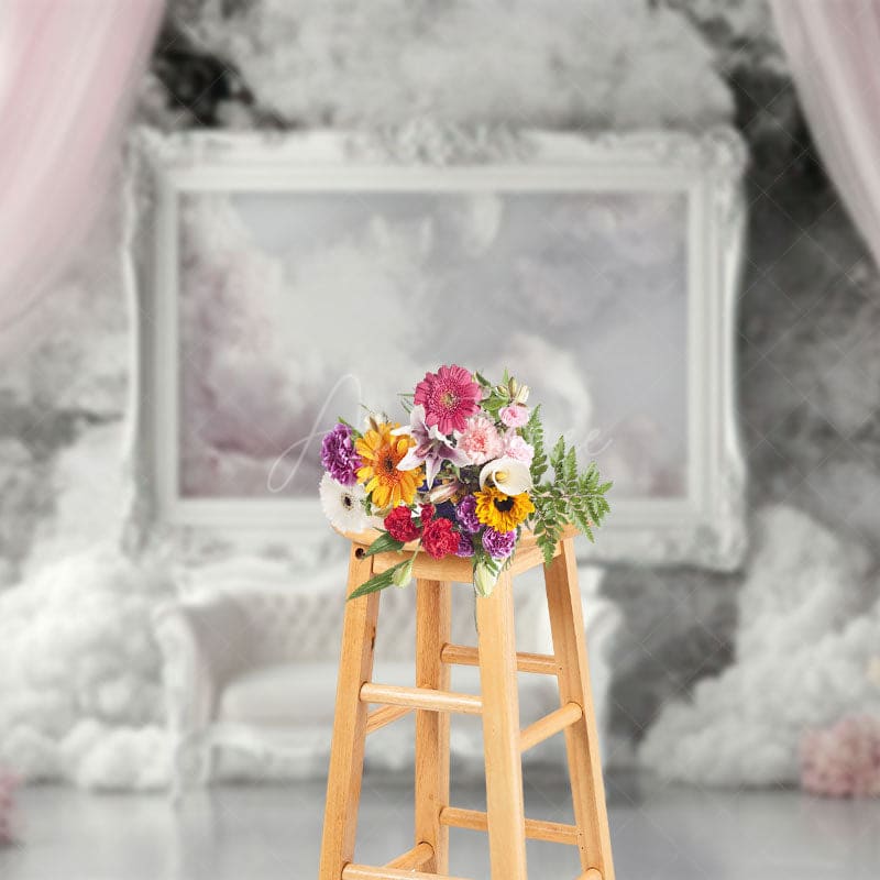 Aperturee - Aperturee Dreamy Romantic Pink Royal Wedding Photo Backdrop