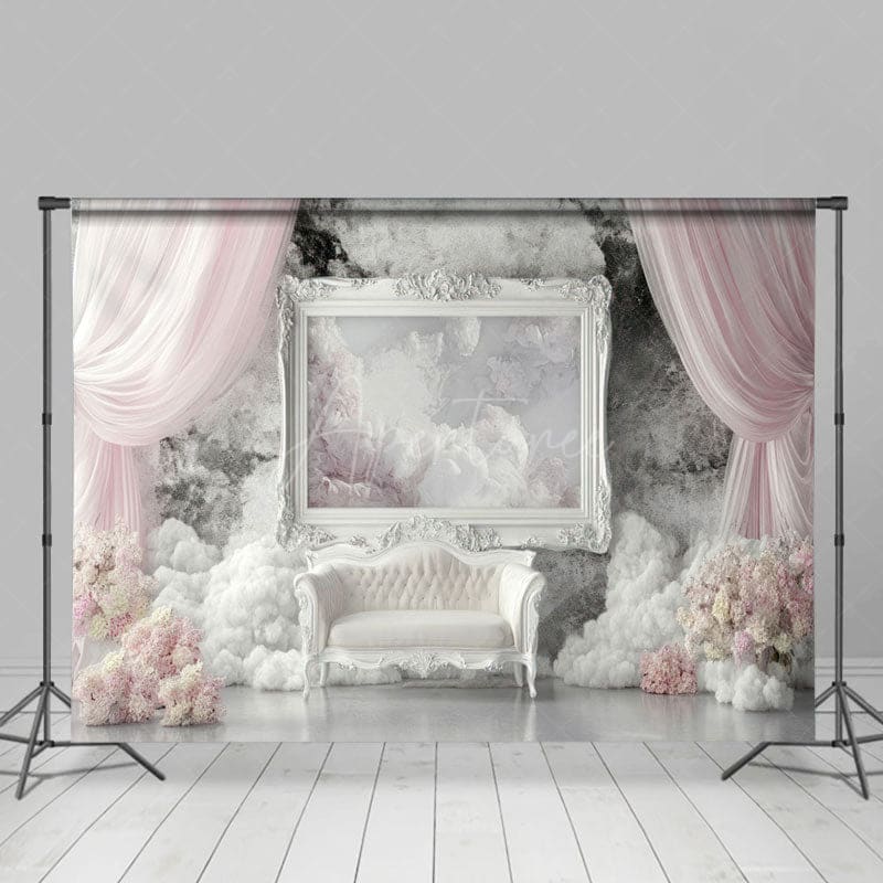 Aperturee - Aperturee Dreamy Romantic Pink Royal Wedding Photo Backdrop