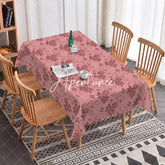 Aperturee - Aperturee Dusty Pink Floral Pattern Rectangle Tablecloth