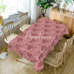 Aperturee - Aperturee Dusty Pink Floral Pattern Rectangle Tablecloth
