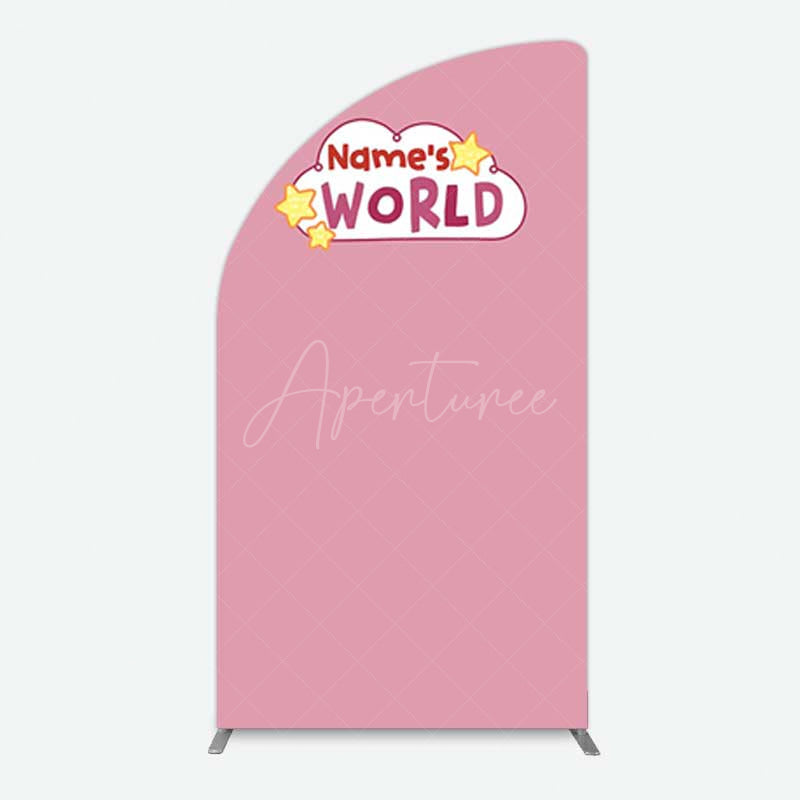 Aperturee Aperturee Dusty Rose Girls World Birthday Half Moon Arch Backdrop