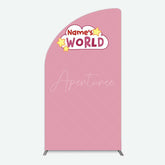 Aperturee Aperturee Dusty Rose Girls World Birthday Half Moon Arch Backdrop