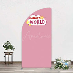 Aperturee Aperturee Dusty Rose Girls World Birthday Half Moon Arch Backdrop