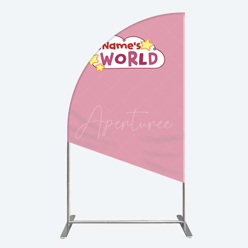 Aperturee Aperturee Dusty Rose Girls World Birthday Half Moon Arch Backdrop