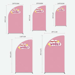 Aperturee Aperturee Dusty Rose Girls World Birthday Half Moon Arch Backdrop