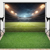Aperturee - Aperturee Dynamic Football Stadium Night Scene with Spotlights Combo Set Backdrop Green Field Sports Game Party Decor