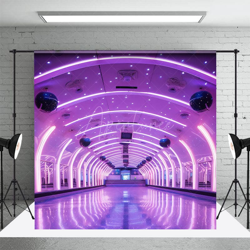 Aperturee - Aperturee Dynamic Purple Lighted Dance Hall Photo Backdrop