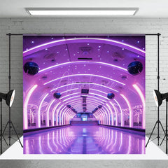 Aperturee - Aperturee Dynamic Purple Lighted Dance Hall Photo Backdrop