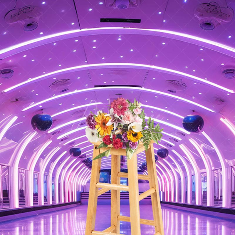 Aperturee - Aperturee Dynamic Purple Lighted Dance Hall Photo Backdrop