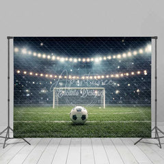 Aperturee - Aperturee Dynamic Soccer Field Backdrop Stadium Lights Football Game Night Photography Background for Sports Party